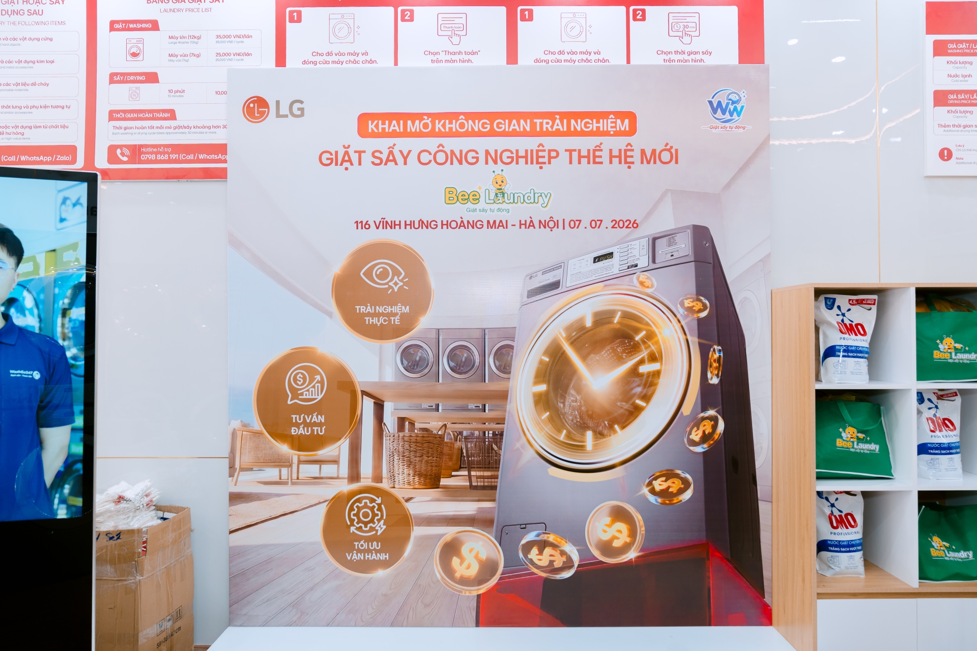 Bee Laundry - mô hình kinh doanh giặt sấy LG wwvietnam.com